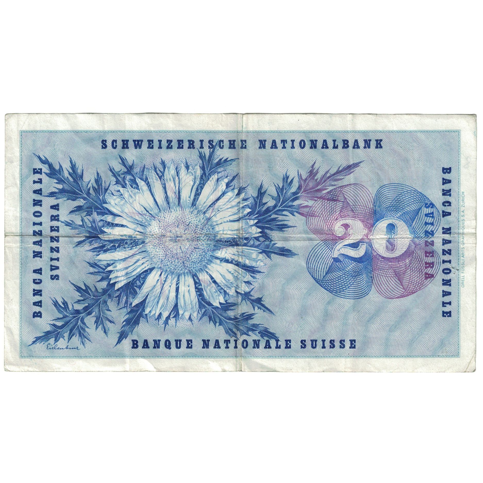 Banknote, Switzerland, 20 Franken, 1968, 1968-05-15, KM:46p, VF(20-25)