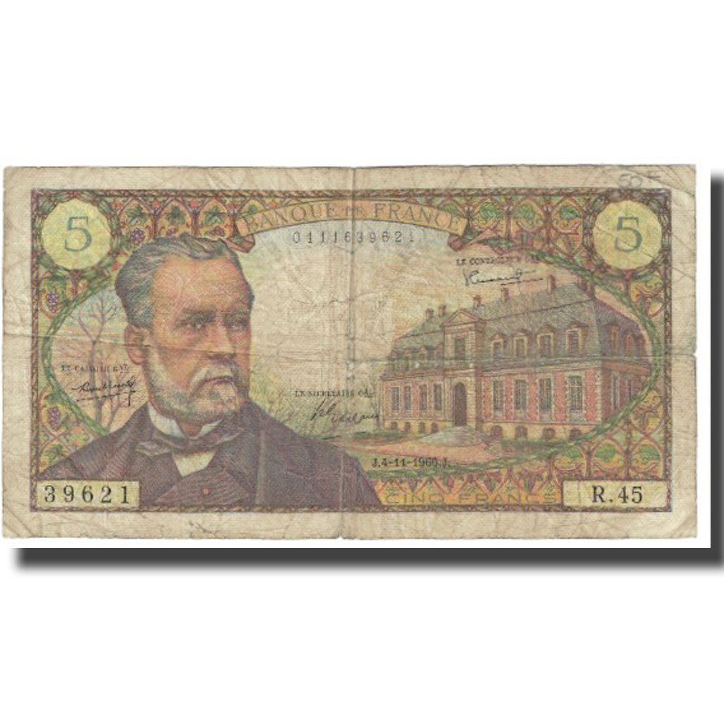 France, 5 Francs, Pasteur, 1966, R.Tondu-P.Gargam-H.Morant, 1966-11-04
