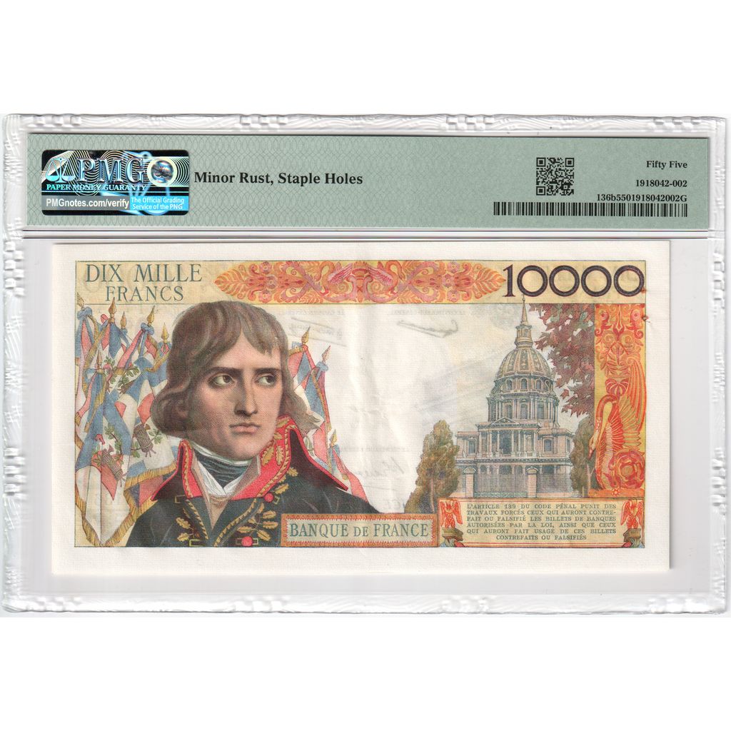 France, 10,000 Francs, Bonaparte, 1958, J. Belin, G. Gouin d'Ambrieres and P.