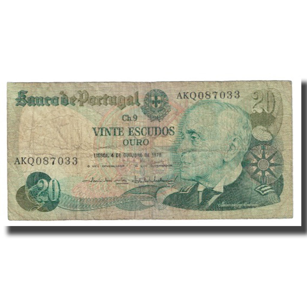 Banknote, Portugal, 20 Escudos, 1978, 1978-10-04, KM:176a, VF(20-25)