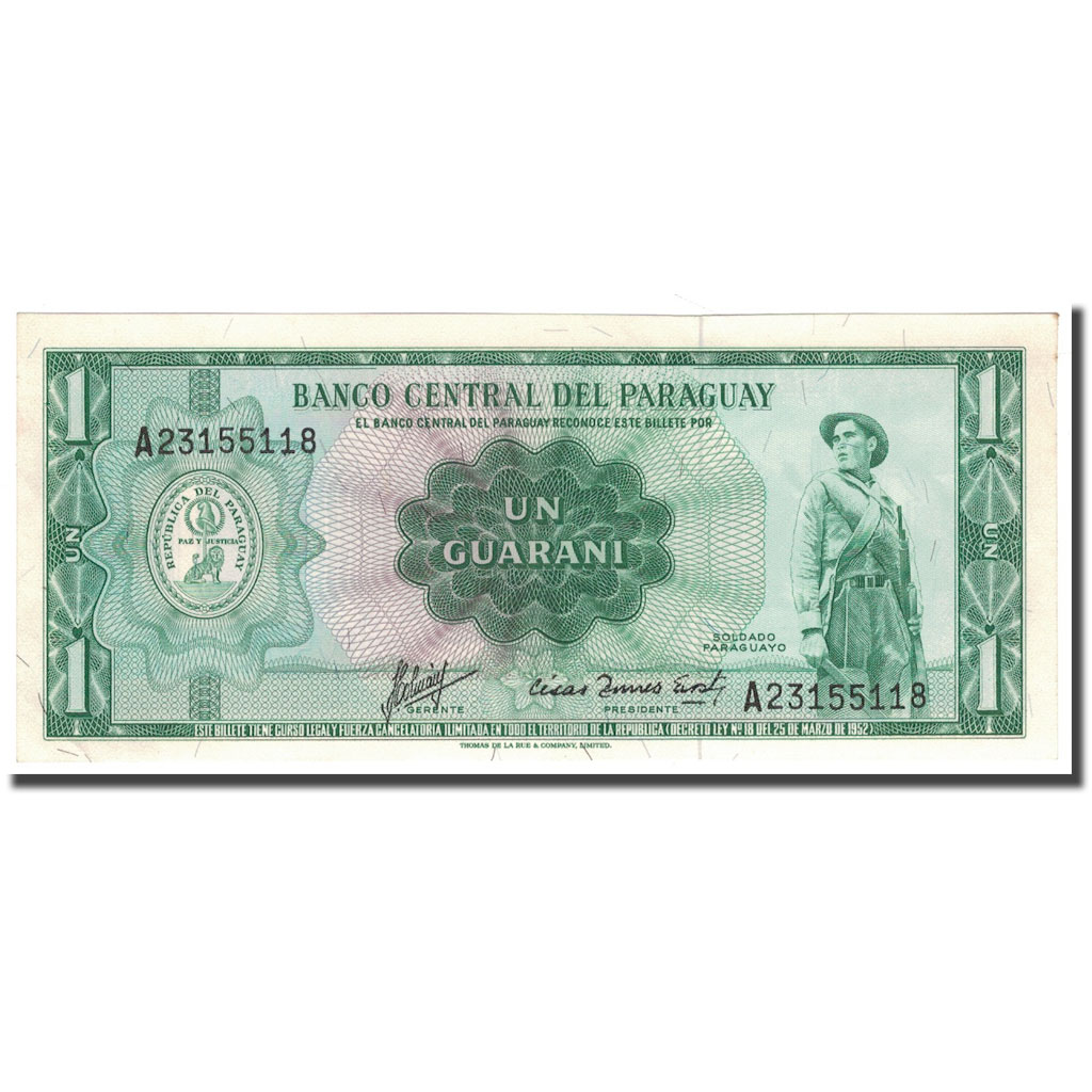Geldschein, Paraguay, 1 Guarani, KM:193b, UNZ-