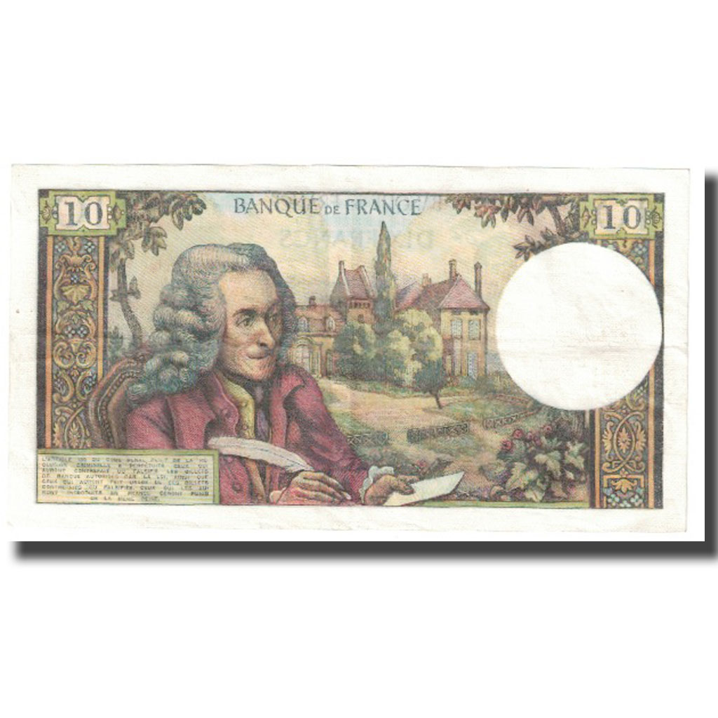 France, 10 Francs, Voltaire, 1969, 1969-11-06, AU(55-58), Fayette:62.40, KM:147c