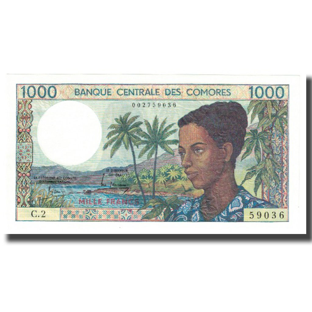 Banknote, Comoros, 1000 Francs, KM:8a, UNC(65-70)