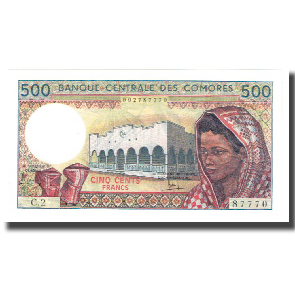 Banknote, Comoros, 500 Francs, KM:10a, UNC(65-70)