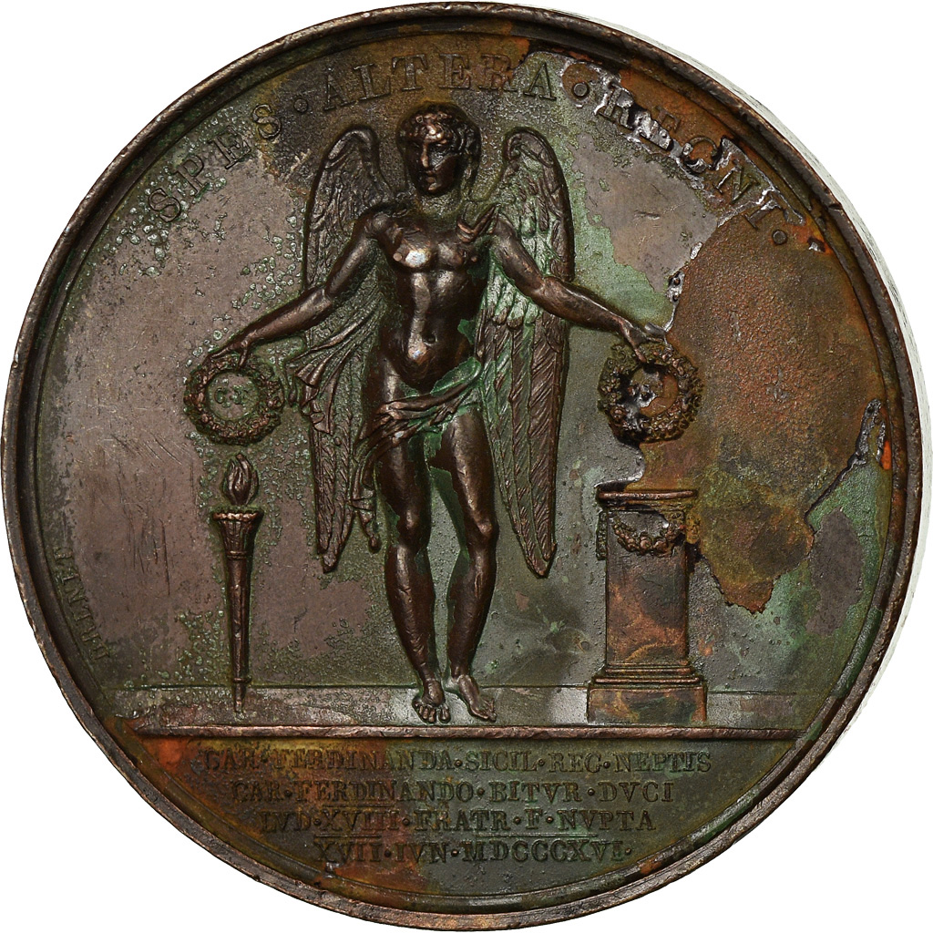 Frankrijk, Medaille, Louis XVIII, 1816, Bronzen, Andrieu, ZF