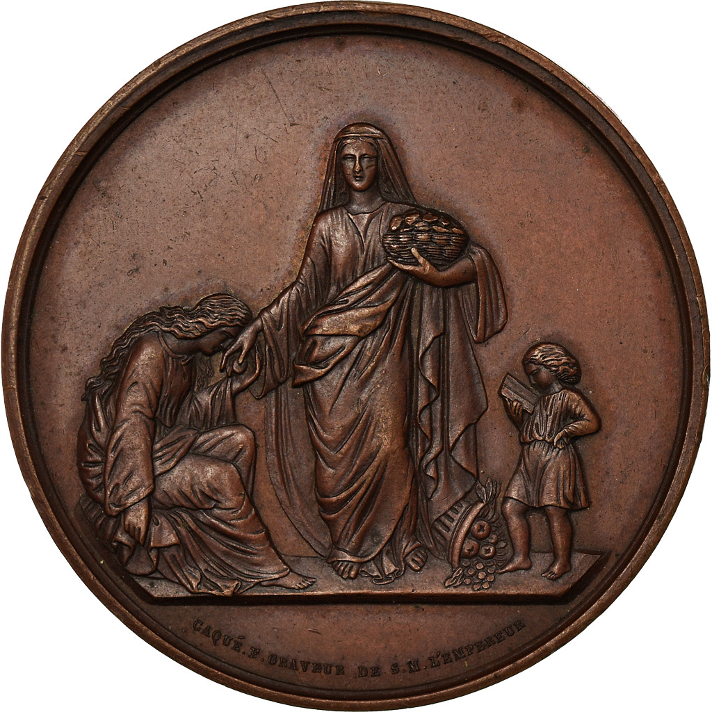 France, Medal, Second French Empire, Politics, Society, War, Caqué, 