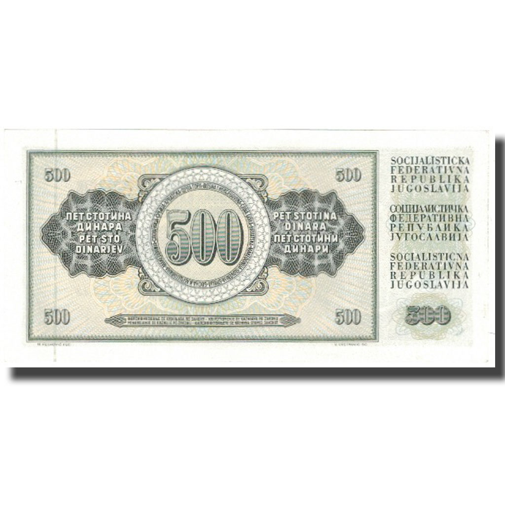 Billete, 500 Dinara, 1986, Yugoslavia, 1986-05-16, KM:91c, SC