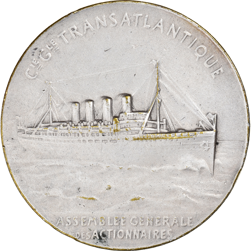 Médaille Compagnie Générale Transatlantique 1974 - Argent, 68,4 Mm, 171g