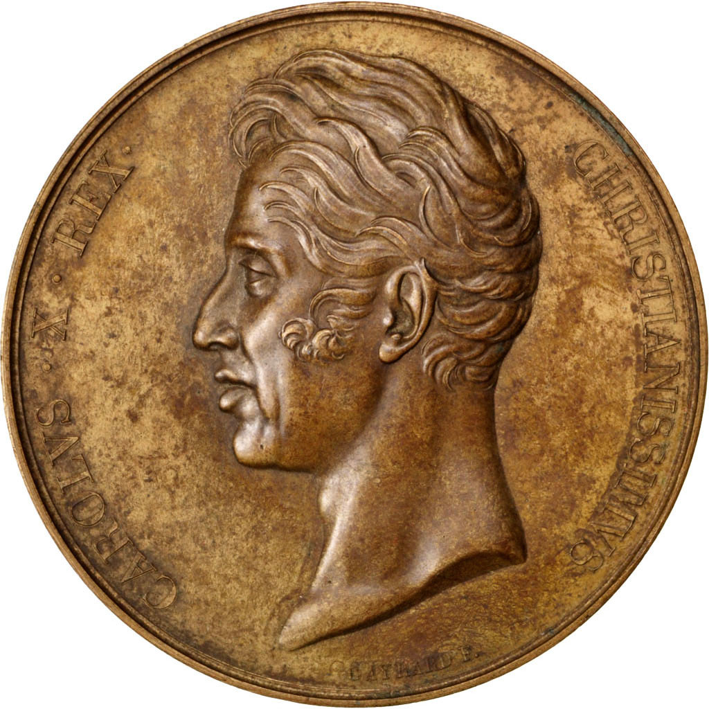Frankrijk, Medaille, Sacre de Charles X Reims, 1825, Koper, Gayrard, ZF+