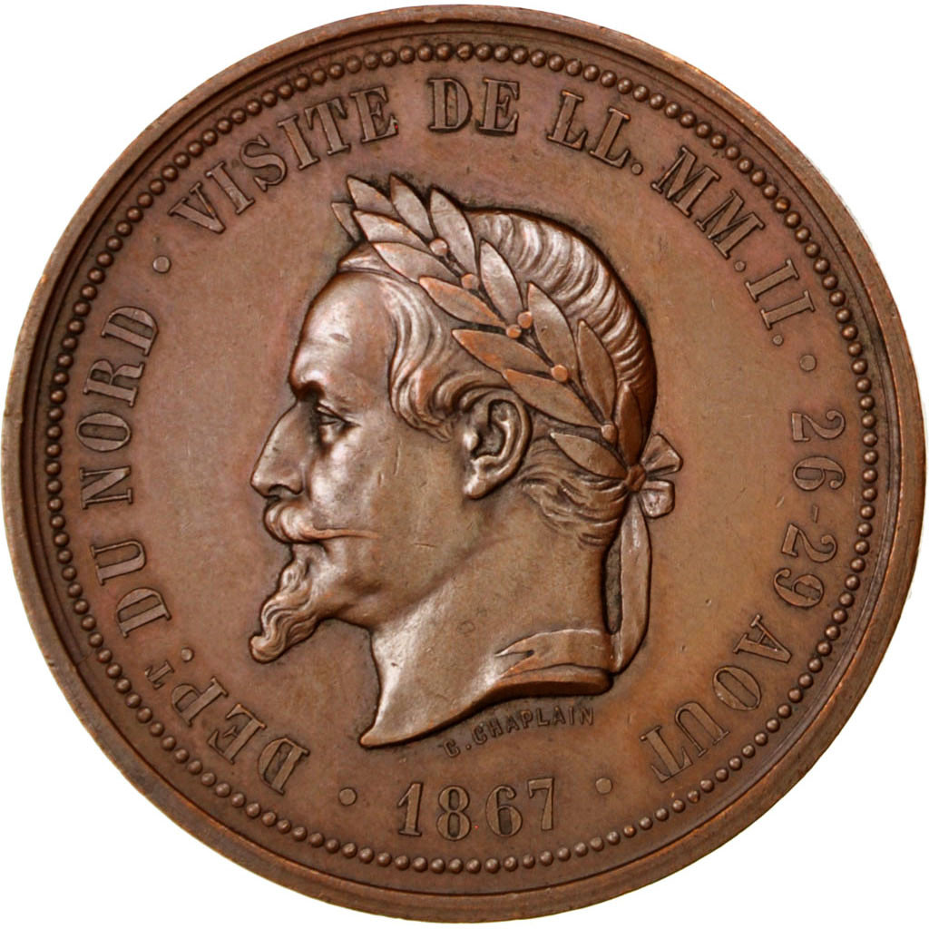 Frankrijk, Medaille, Second French Empire, 1867, Koper, Borrel, PR
