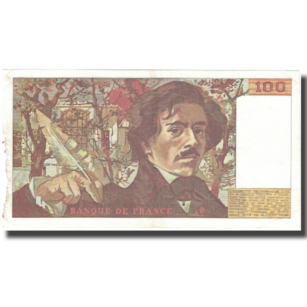 Francia, 100 Francs, Delacroix, 1984, BC, Fayette:69.08a, KM:154b
