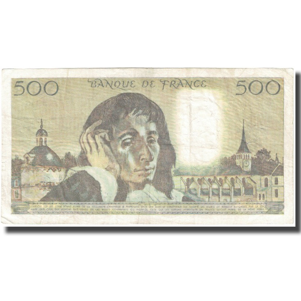 France, 500 Francs, Pascal, 1983, 1983-01-06, EF(40-45), Fayette:71.28, KM:156e