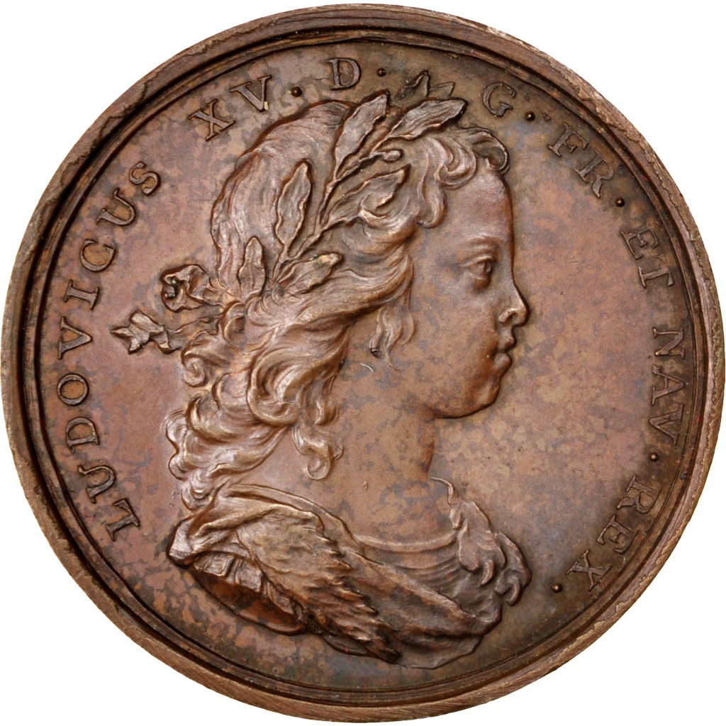Frankrijk, Medaille, Louis XV, 1719, Bronzen, PR, Divo:27