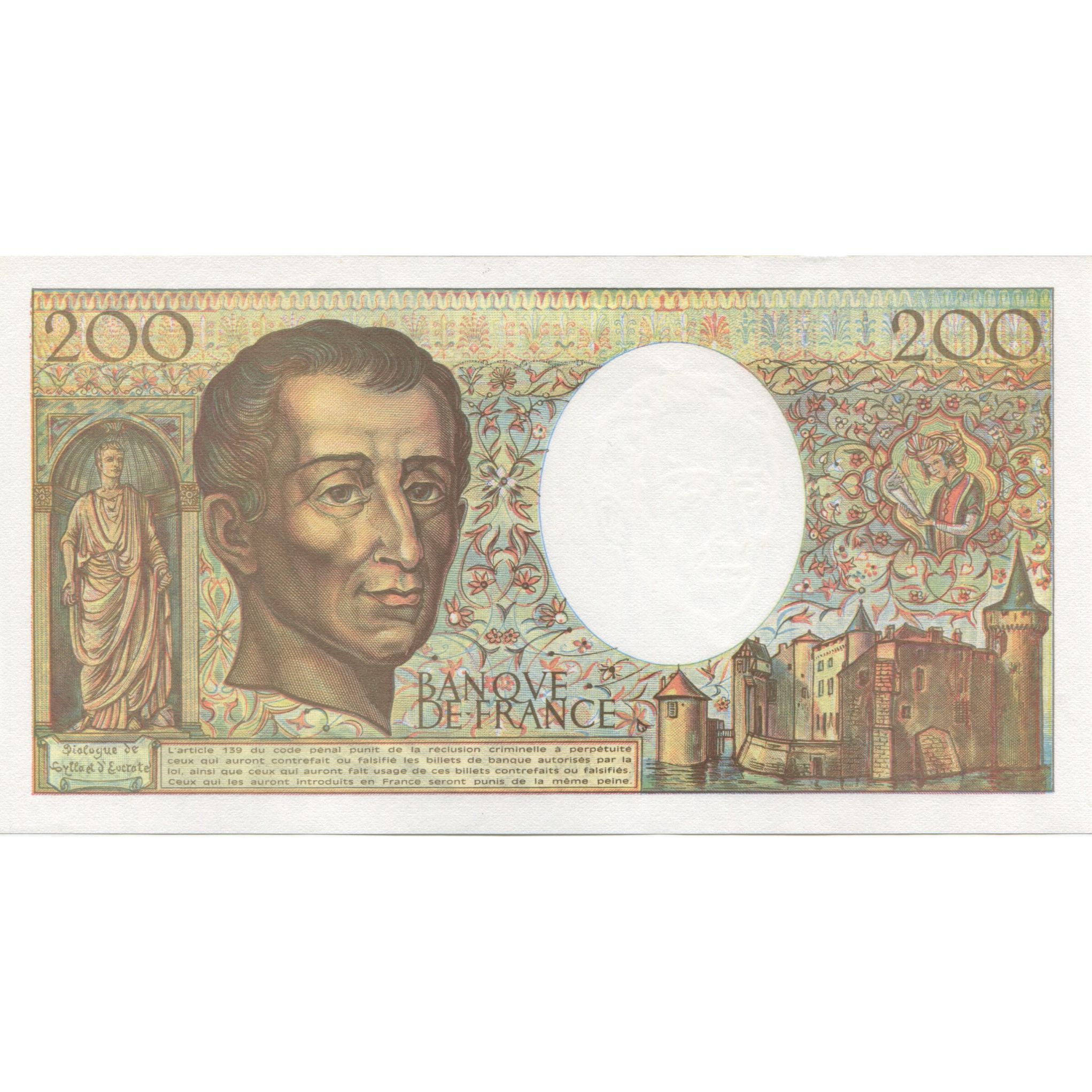 France, 200 Francs, Montesquieu, 1992, UNC(65-70), Fayette:70.12a, KM:155e