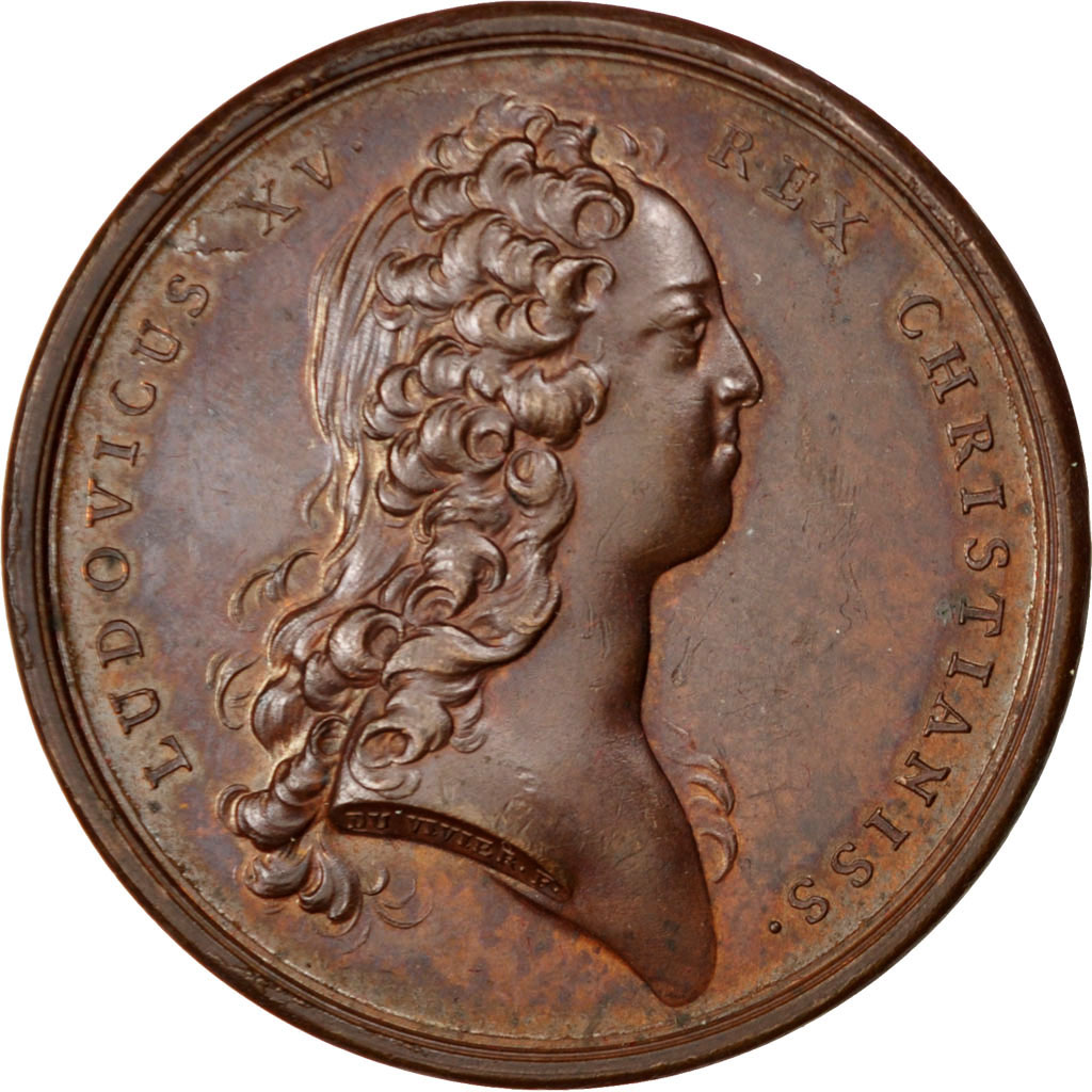 Frankrijk, Medaille, Louis XV, 1728, Bronzen, Duvivier, PR, Divo:71