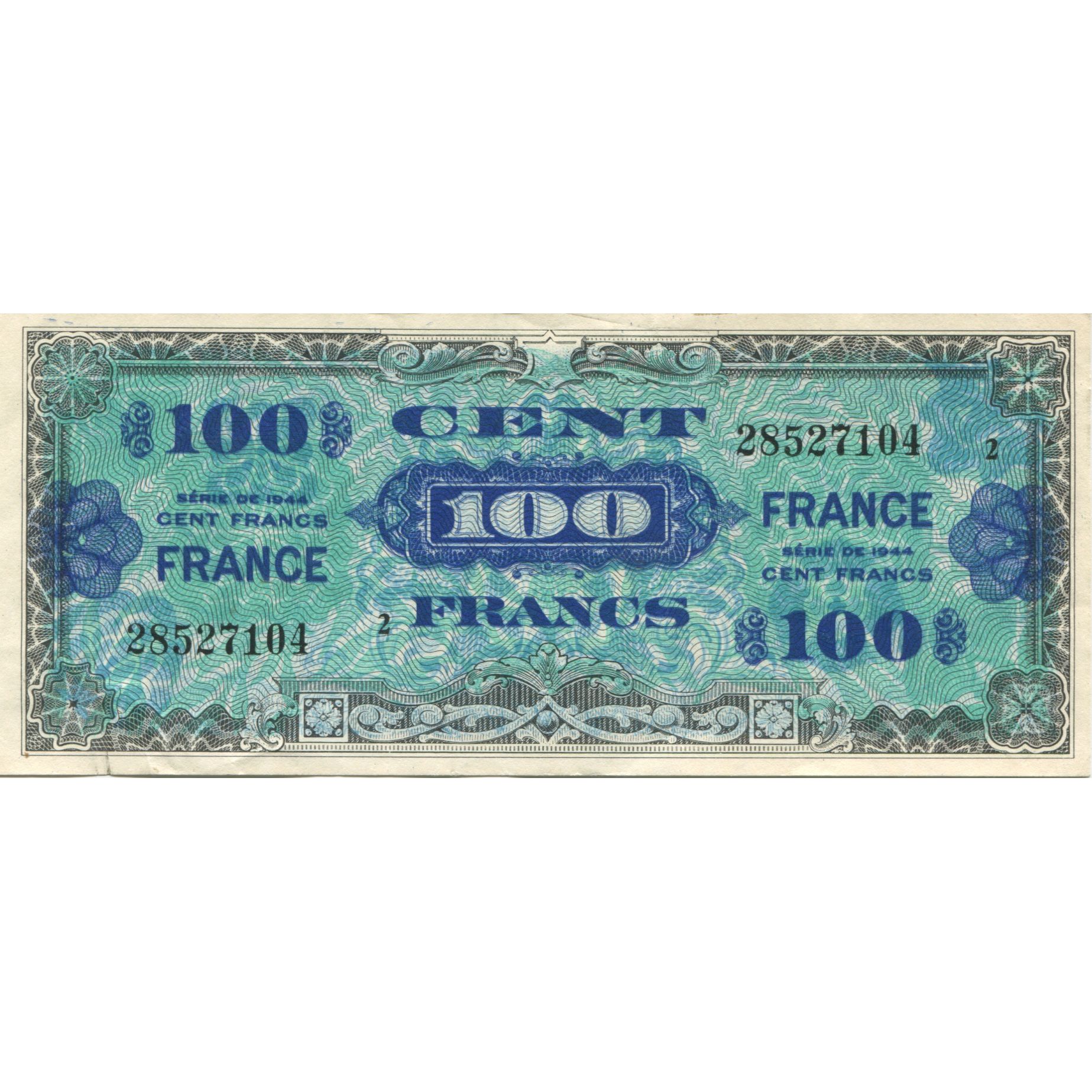 France, 100 Francs, 1944, UNC(60-62), Fayette:VF25.02, KM:123b
