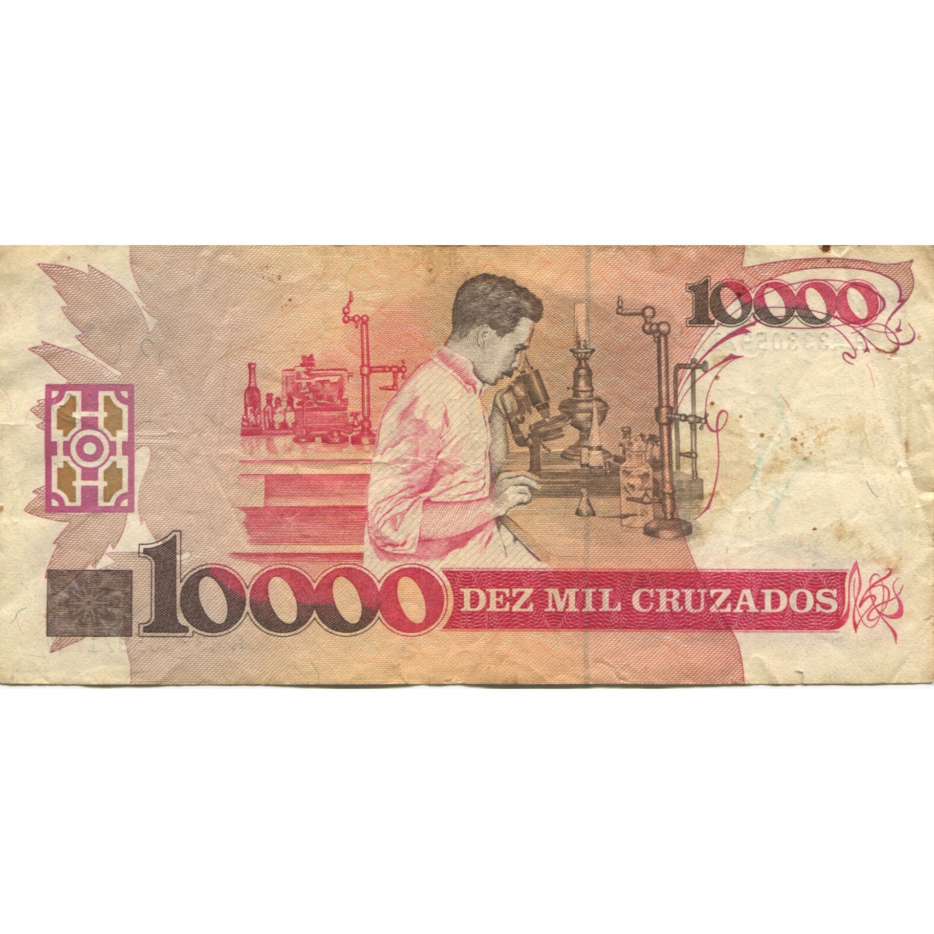 Billete, 10 Cruzados Novos on 10,000 Cruzados, Undated (1990), Brasil, KM:218b