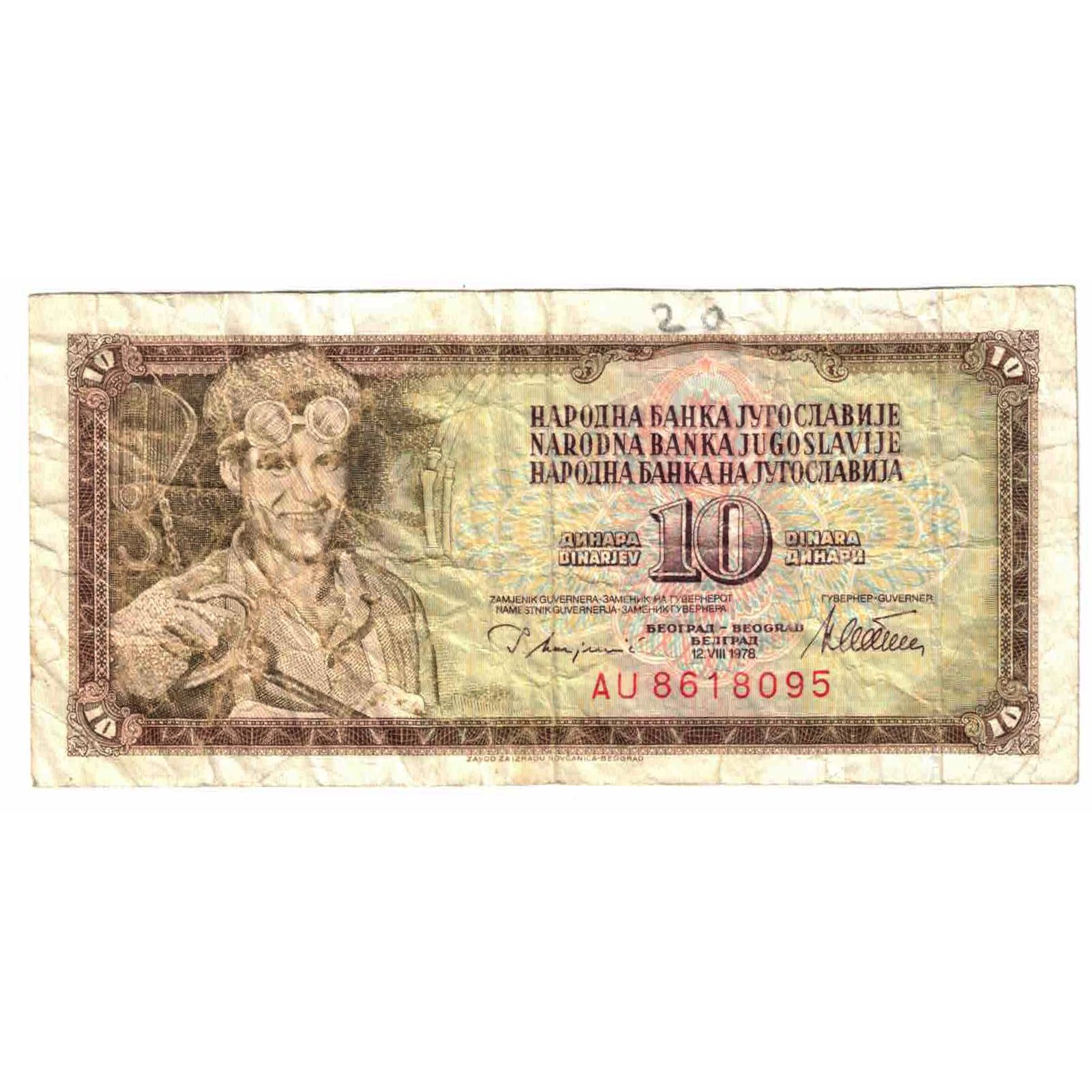 Billete, 10 Dinara, 1978, Yugoslavia, 1978-08-12, KM:82c, BC