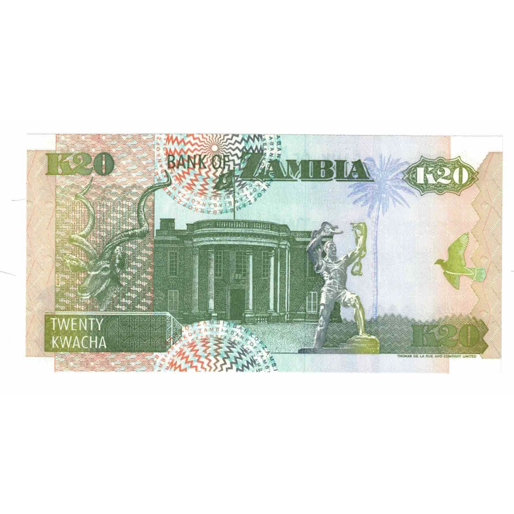 Billete, 20 Kwacha, Undated (1992), Zambia, KM:36b, UNC