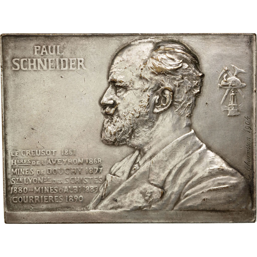 France, Medal, Compagnie des Mines de Douchy, Paul Schneider, 1903, Theunissen