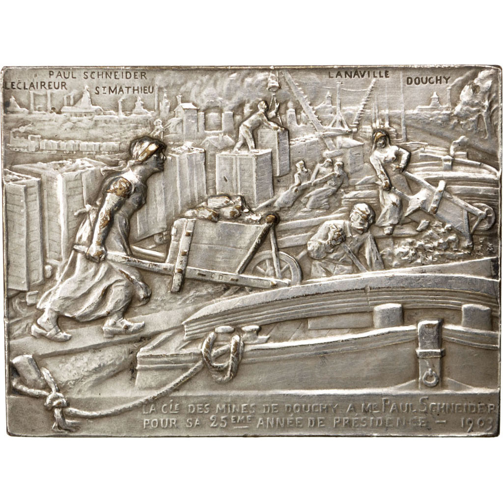 France, Medal, Compagnie des Mines de Douchy, Paul Schneider, 1903, Theunissen