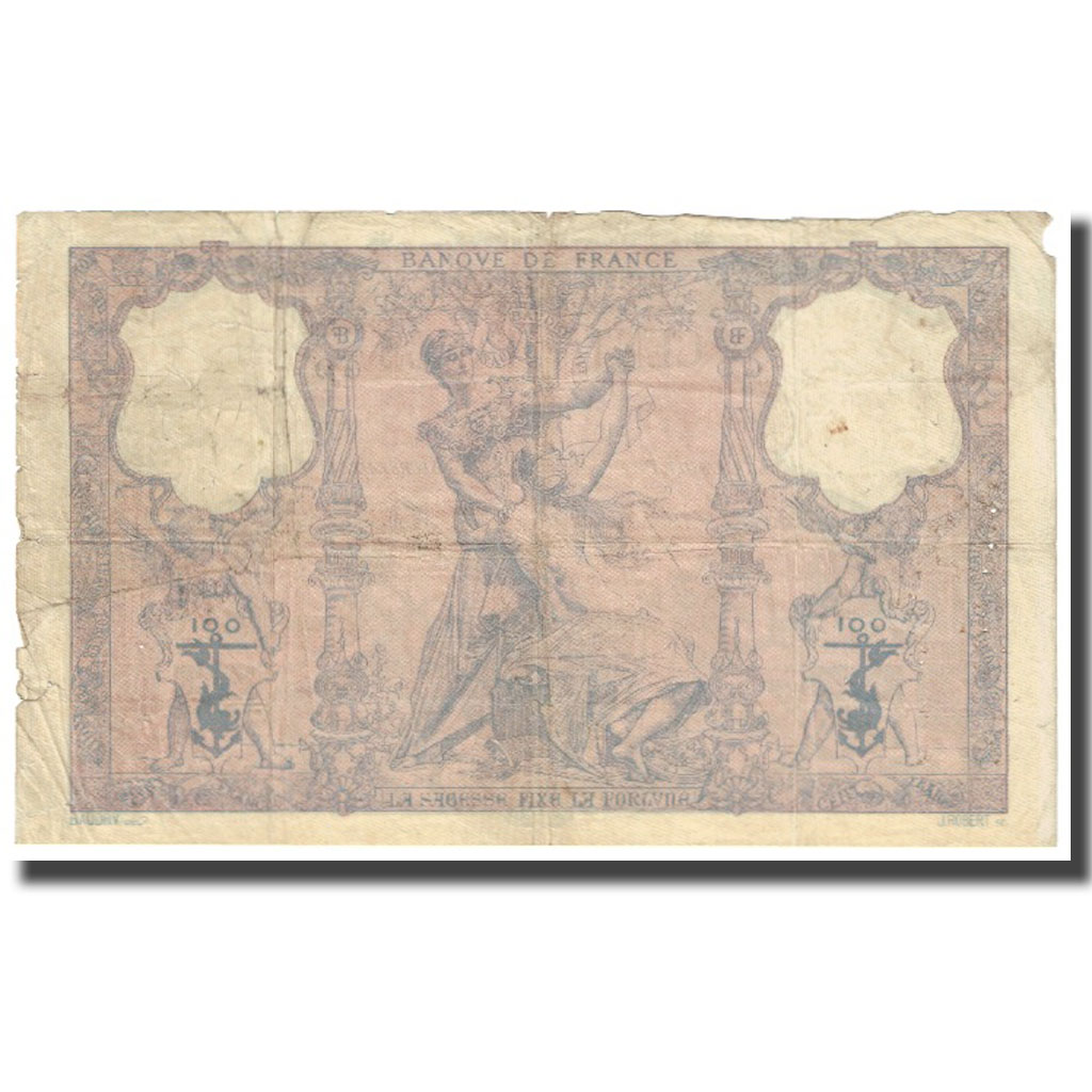 France, 100 Francs, Bleu et Rose, 1902, 1902.2.10, VF(20-25), Fayette:21.16