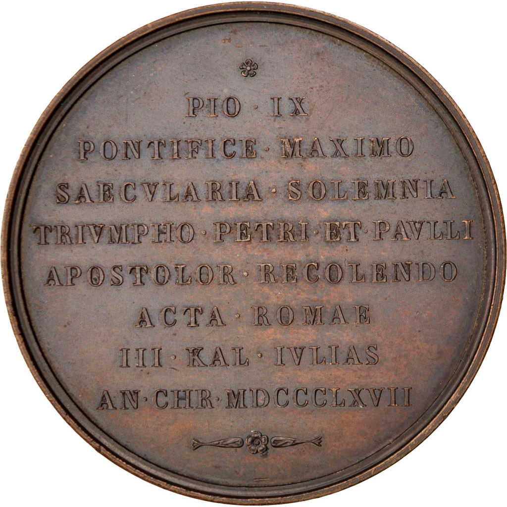 Vatican, Medal, Pie IX, Religions & beliefs, 1867, , Bronze