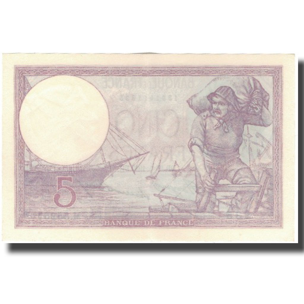 France, 5 Francs, Violet, 1933, 1933-05-26, UNC(64), Fayette:3.17, KM:72e