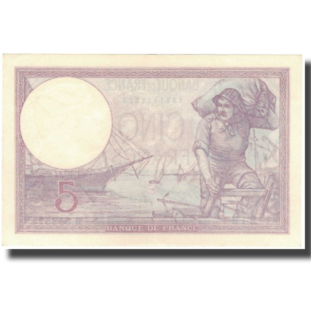 France, 5 Francs, Violet, 1933, 1933-05-26, UNC(64), Fayette:3.17, KM:72e