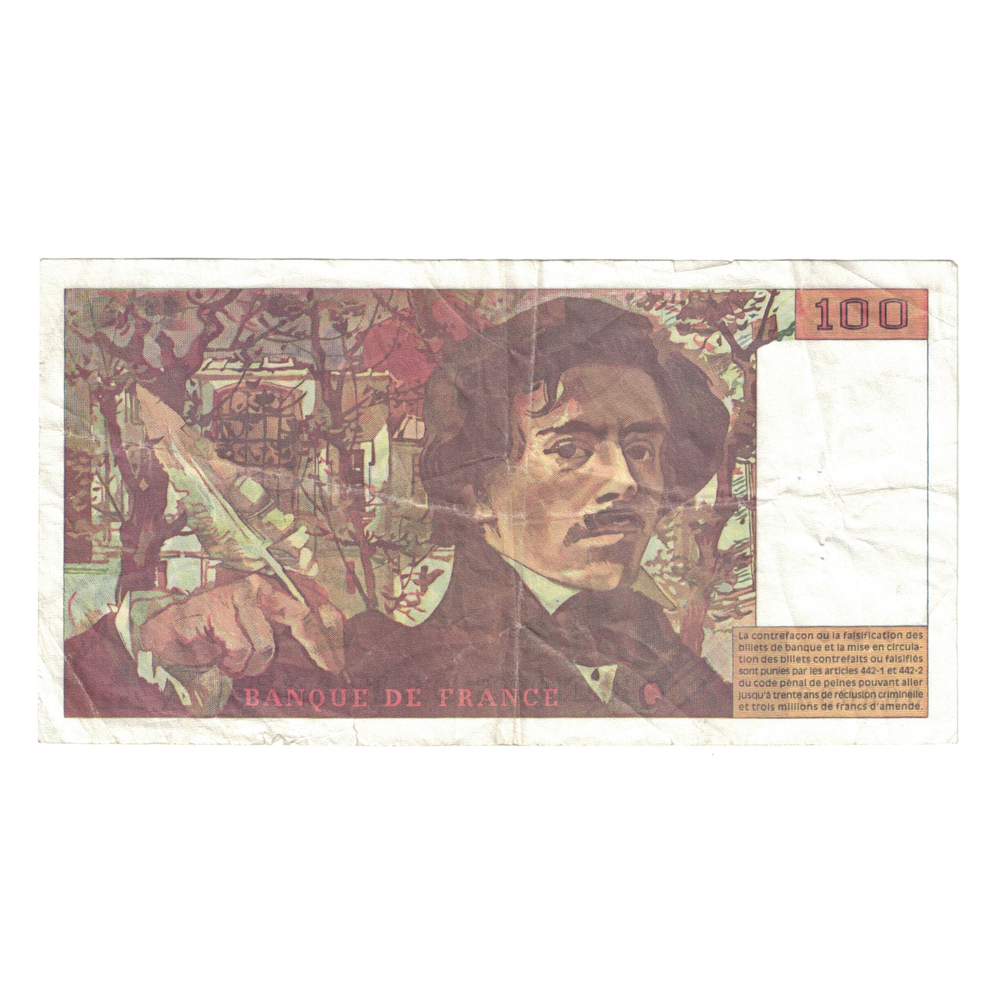 Francia, 100 Francs, Delacroix, 1994, MBC, Fayette:69ter.01c, KM:154h