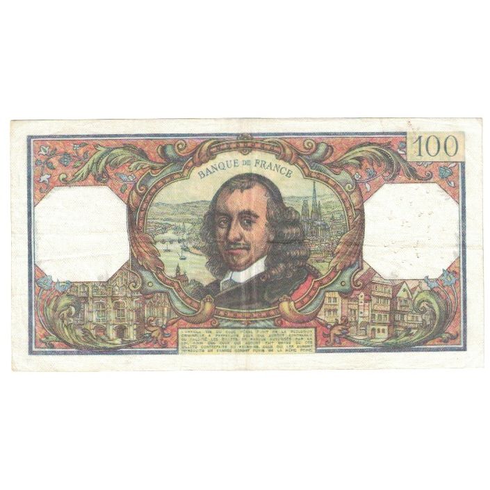 France, 100 Francs, Corneille, 1977, Z.1076, EF(40-45), Fayette:65.58, KM:149f
