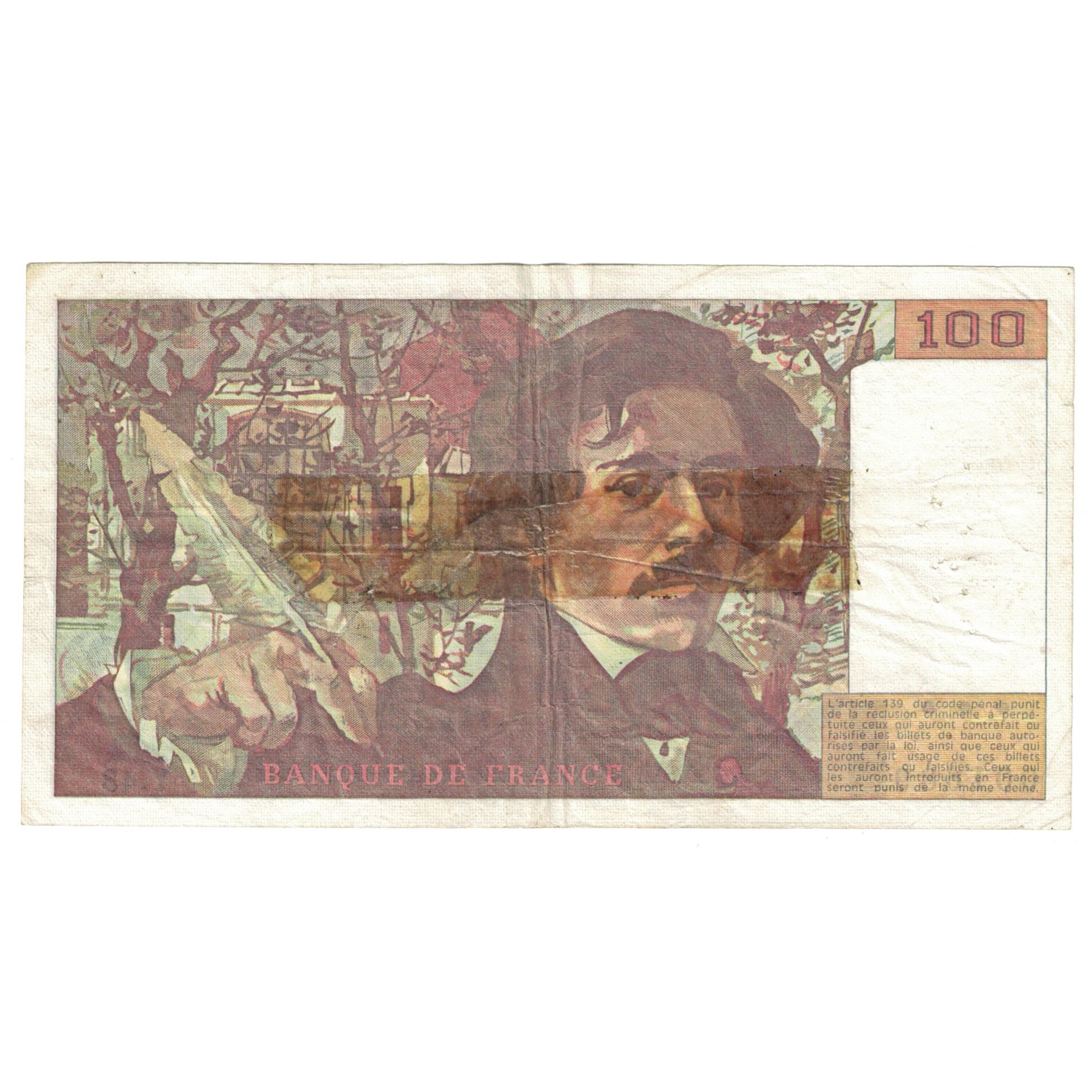 Francia, 100 Francs, Delacroix, 1981, Y.43, MC, Fayette:69.5, KM:154b