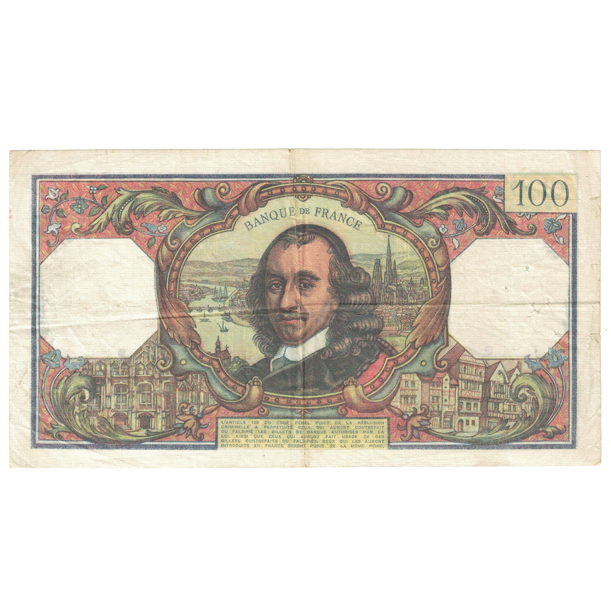 France, 100 Francs, Corneille, 1976, U.937, VF(30-35), Fayette:65.52, KM:149f