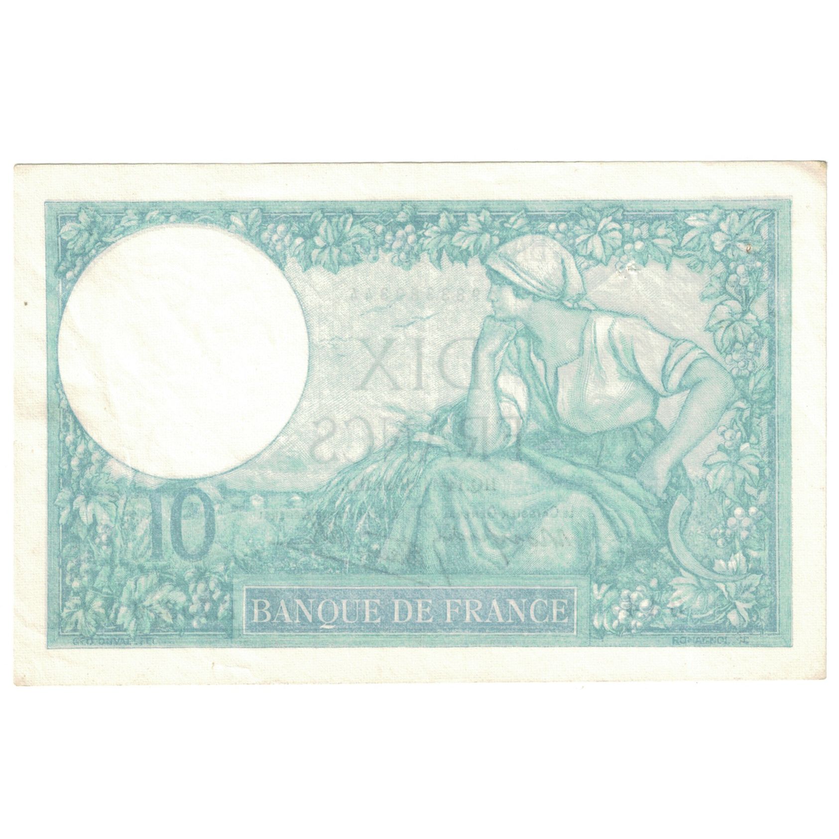 France, 10 Francs, Minerve, 1940, P.79336, AU(55-58), Fayette:7.20, KM:84