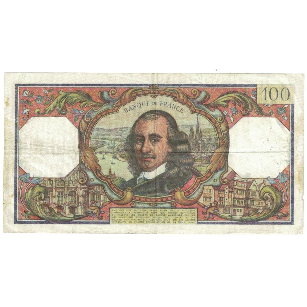 France, 100 Francs, Corneille, 1965, K.68, EF(40-45), Fayette:65.6, KM:149a