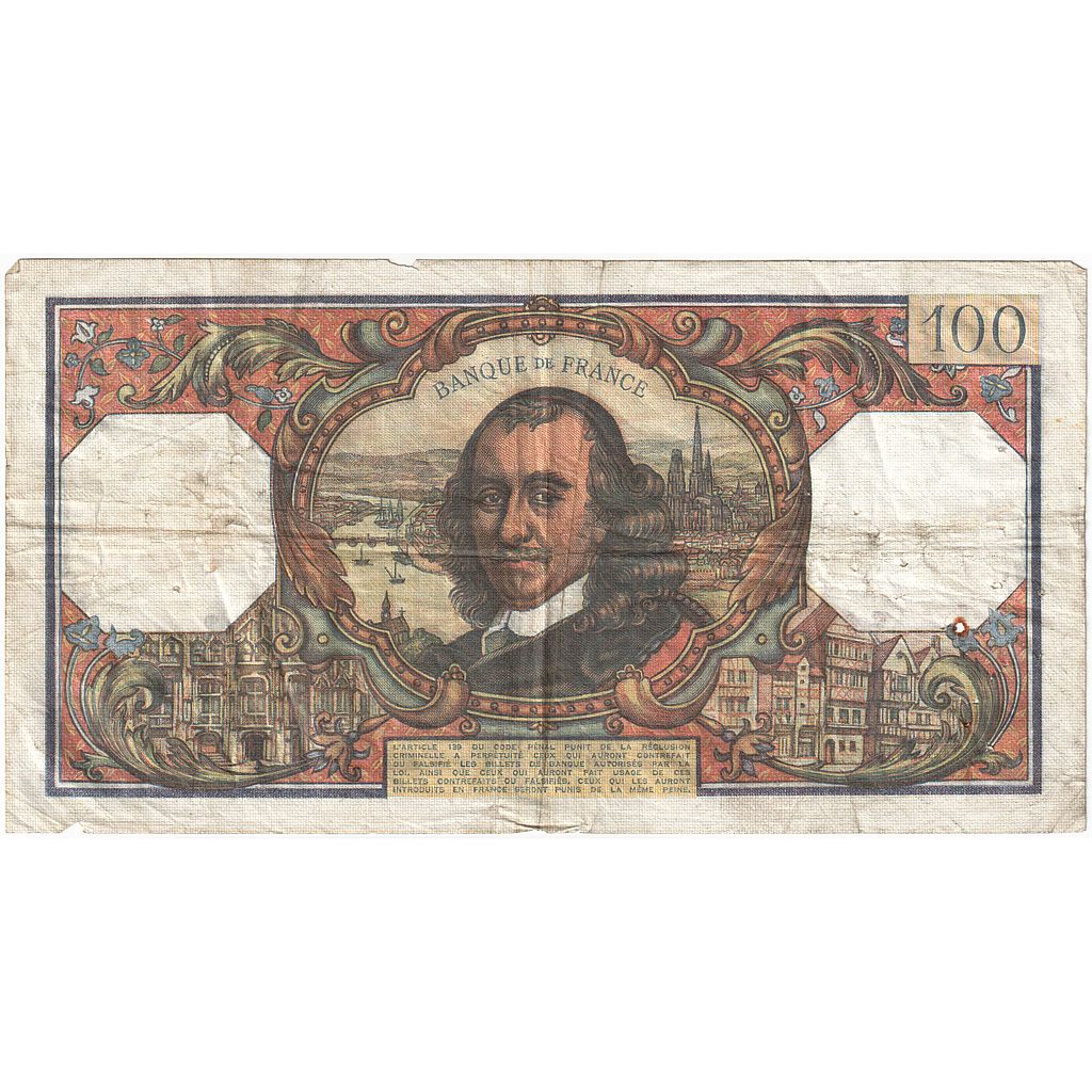 France, 100 Francs, Corneille, 1973, V.699, VF(20-25), Fayette:65.41, KM:149d