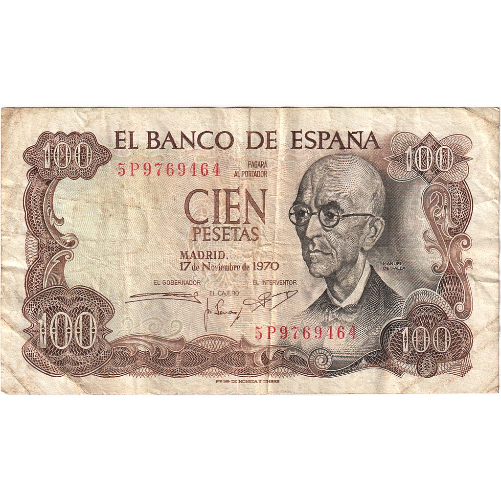 Spain, 100 Pesetas, 1970-11-17, VF