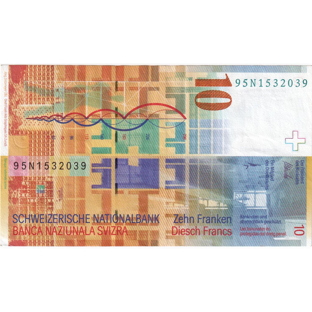 Switzerland, 10 Franken, KM:66a, AU(55-58)