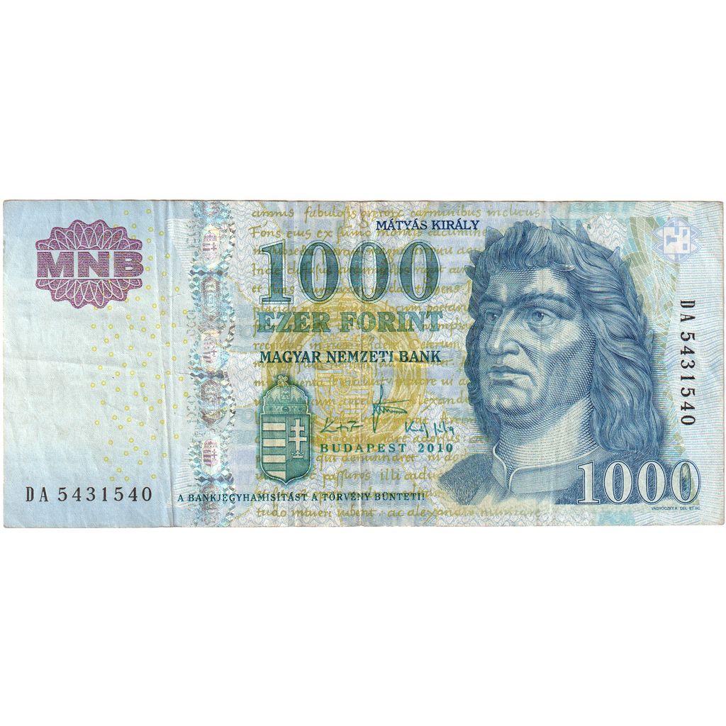Hungary, 1000 Forint, 2010, KM:197b, AU