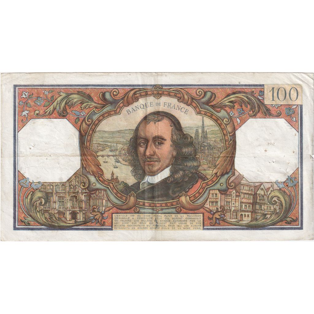 France, 100 Francs, Corneille, 1970-04-02, F.473, VF(20-25)