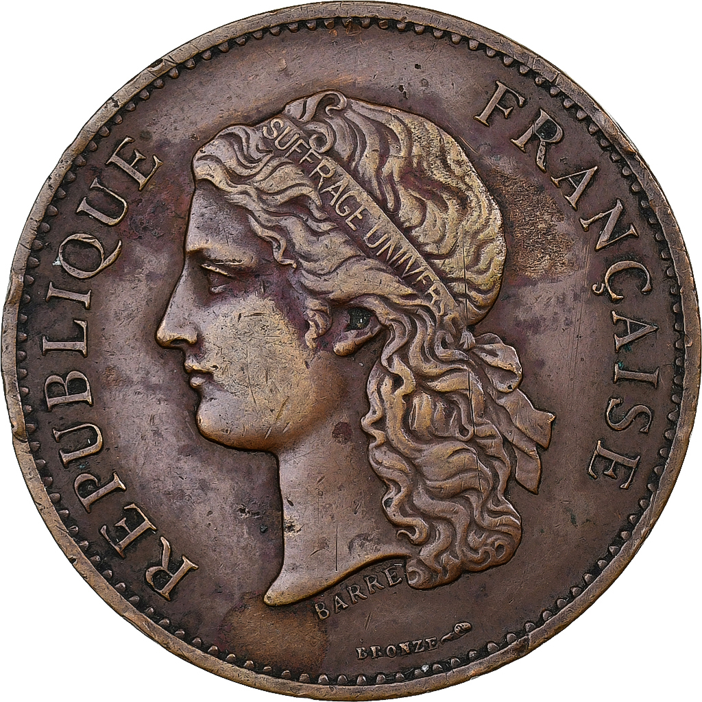 France, Medal, Centenaire de 1789, Exposition universelle, 1889, Bronze, Barre