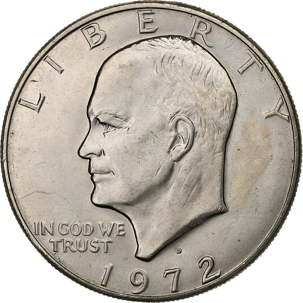 United States, Dollar, Eisenhower Dollar, 1972, Denver, Copper-Nickel Clad