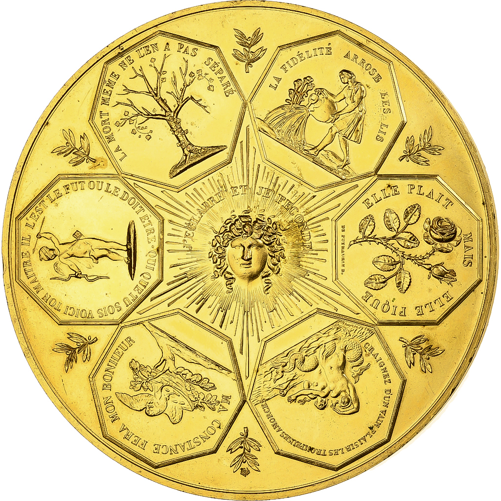 France, Medal, Médaille de voeux, Bronze, 