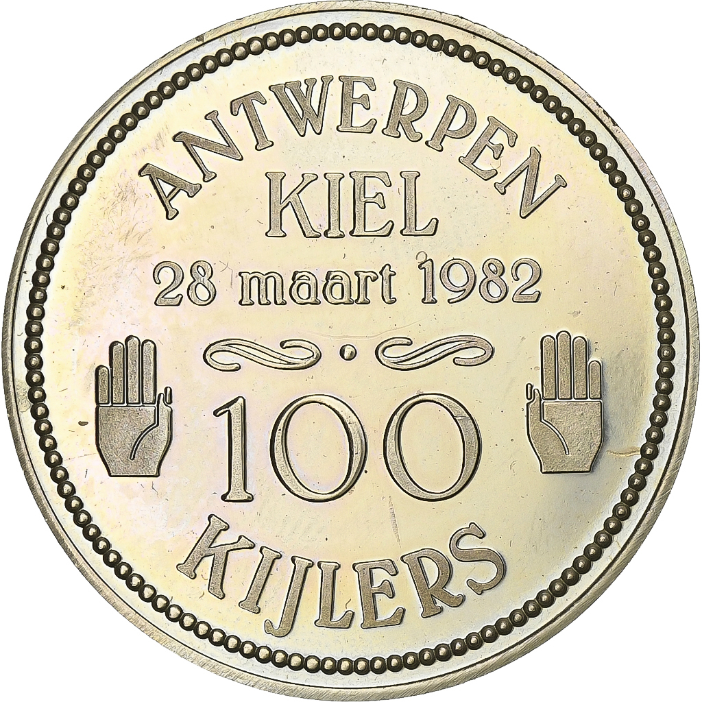 Belgium, Token, 100 Kijlers - Kiel - Antwerpen, 1982, Nickel-brass, 