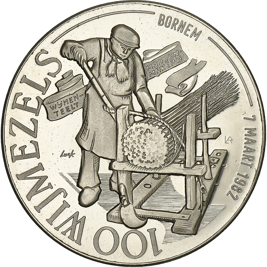 Belgium, Token, 100 Wijmezels de Bornem, 1982, Nickel-brass, 