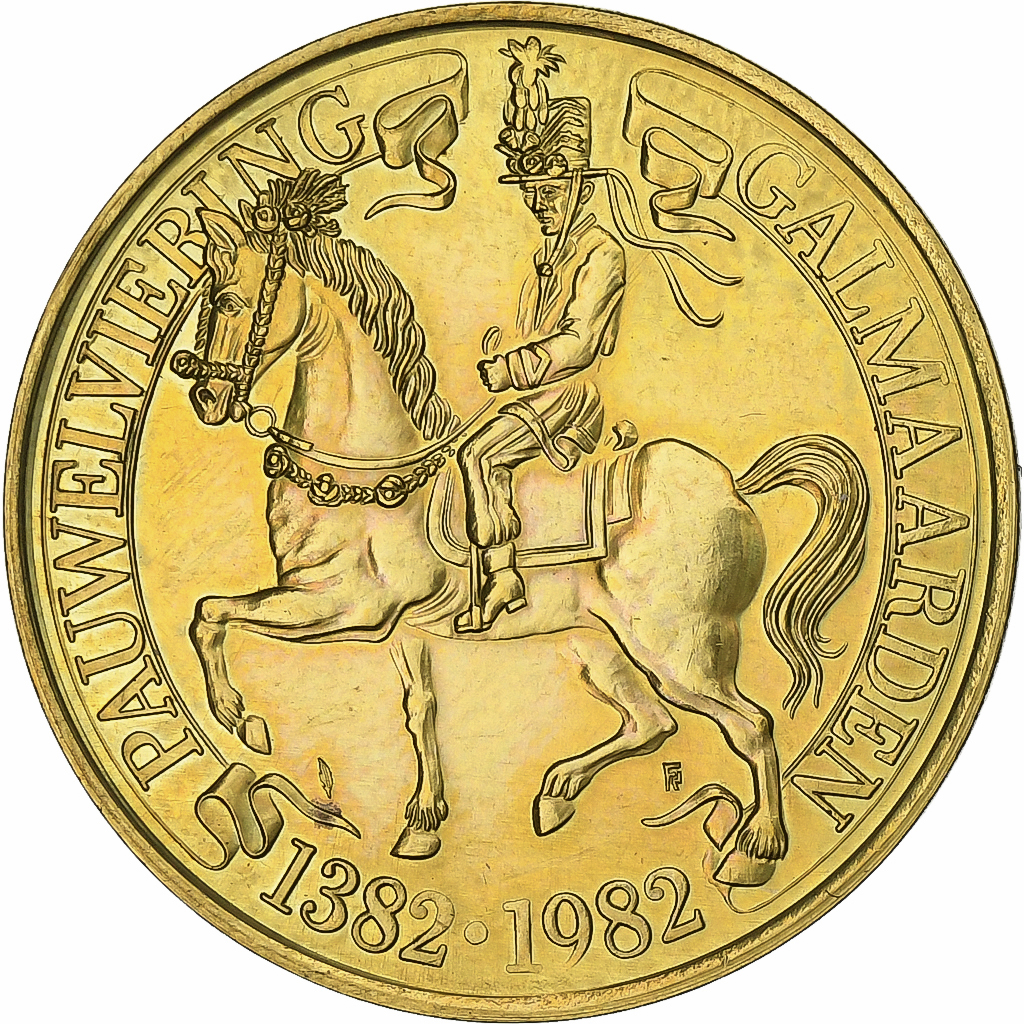 Belgium, Token, 50 Pluik - Galmaarden, 1982, Brass plated steel, 