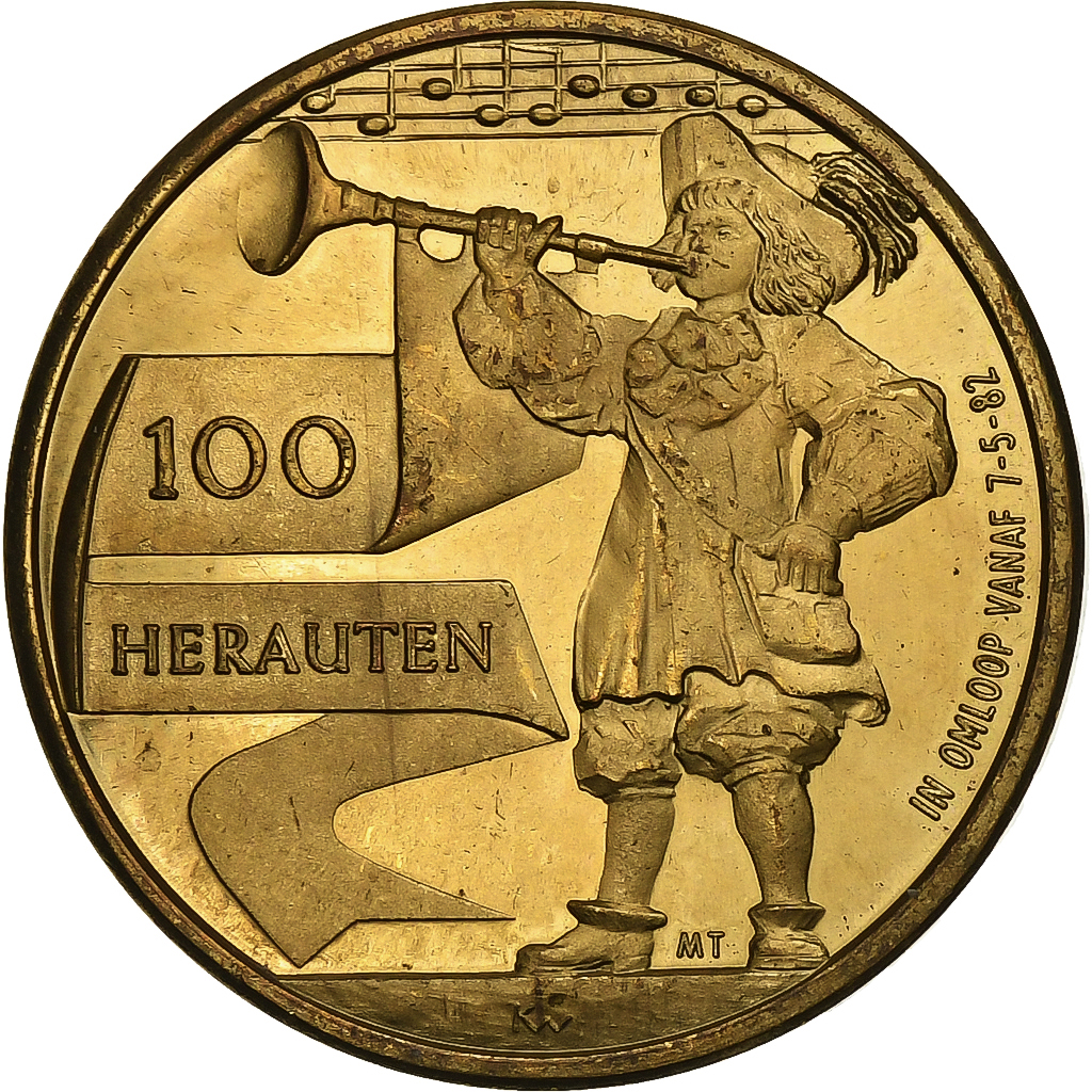 Belgium, Token, 100 Herauten - Laarne, 1982, Bronze, 