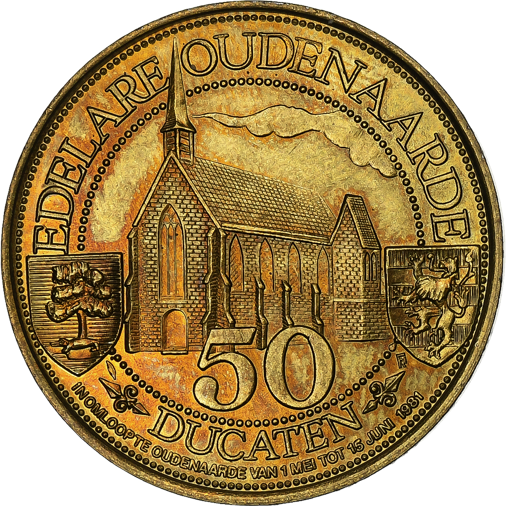 Belgium, Token, 50 Ducaten - Edelare, 1981, Brass plated steel, 