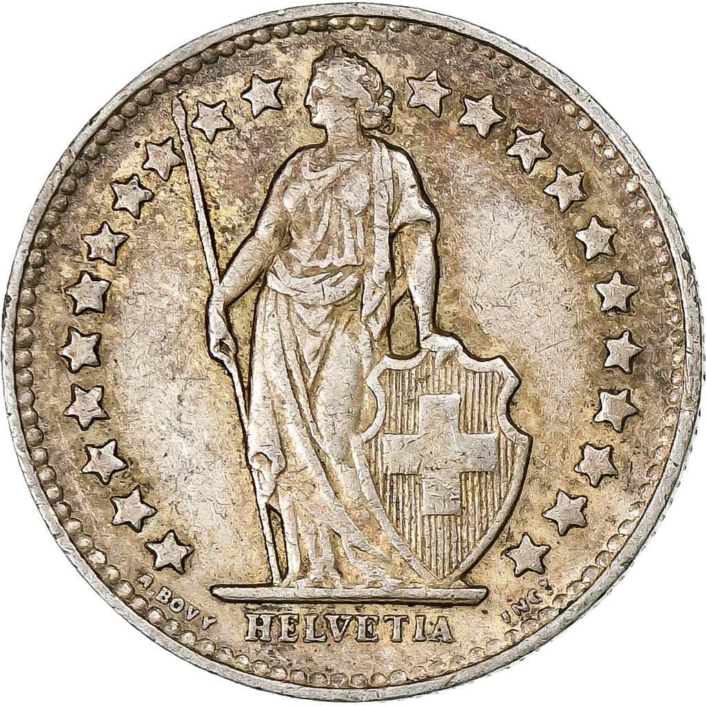 Switzerland, 1/2 Franc, Helvetia, 1948, Bern, Silver, , KM:23