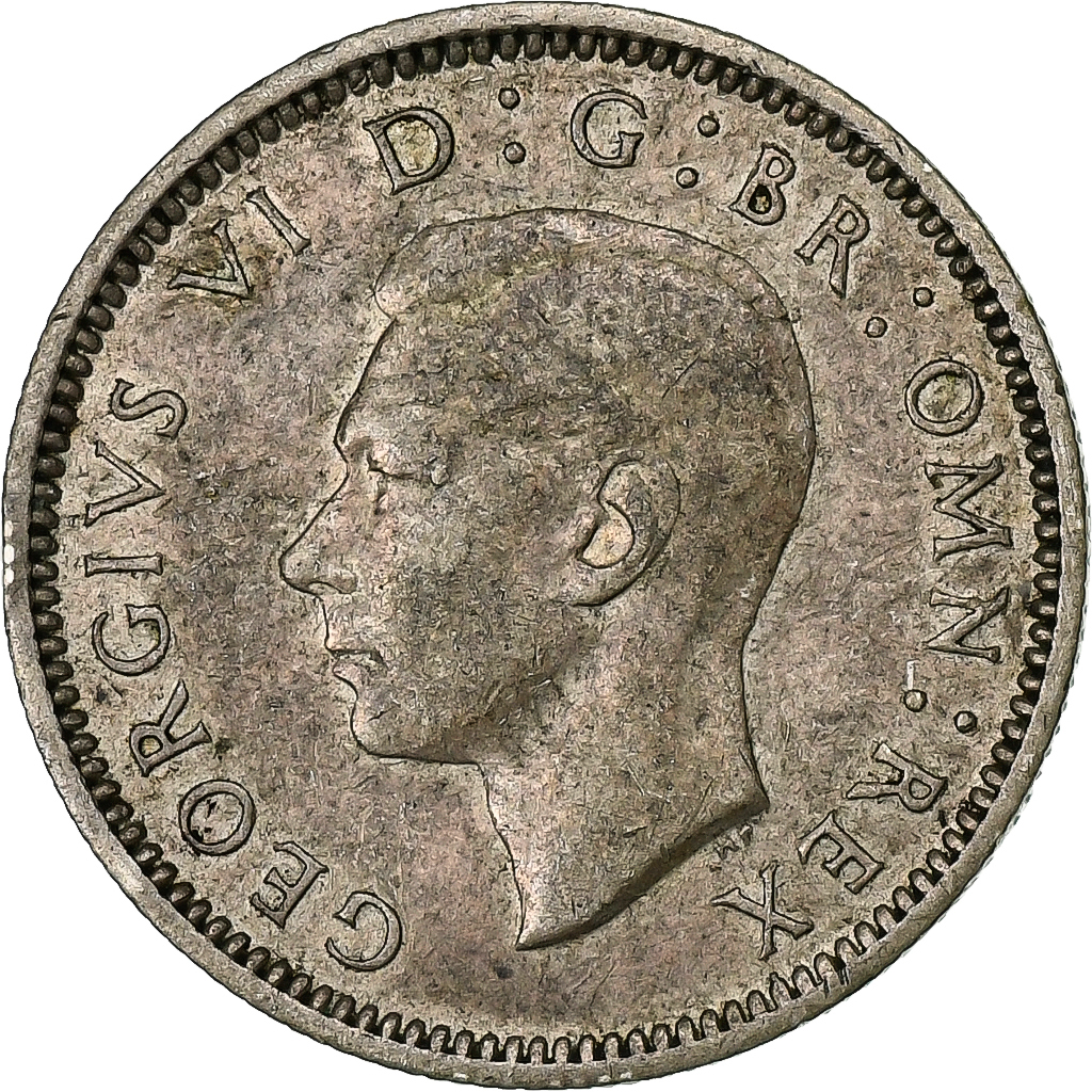 Great Britain, George VI, 6 Pence, 1943, London, Silver, , KM:852